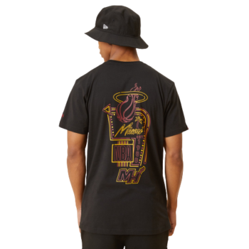 New Era T-Shirt Miami Heat Grafica Neon Nera