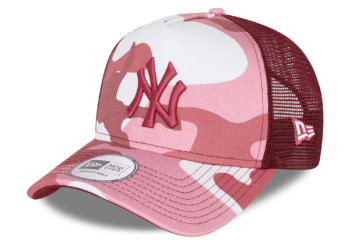 New Era NY Yankees Camo Pack A-Frame Truckerkappe in Pink