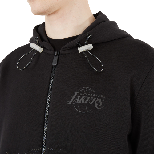 New Era LA Lakers Reflektierender Camo Schwarz Zip Hoodie