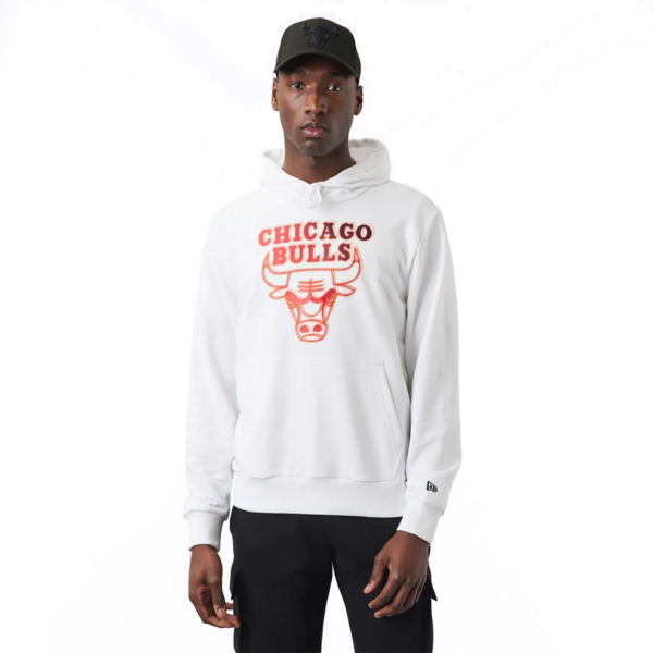 New Era Sweat à Capuche Chicago Bulls NBA Neon Fade Blanc